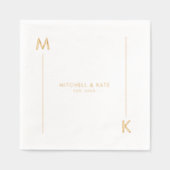 Monogram gevoerd Rand Eenvoudig goud Folie Servetten (Voorkant)