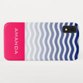 Monogram geweldige Cool Blue waves en roze vibes Case-Mate iPhone Case (Achterkant (horizontaal))
