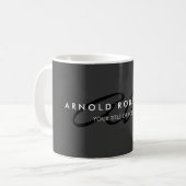 Monogram gewijzigd Effen Grijs Zwart Naam toevoege Koffiemok (Voorkant links)