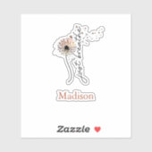 Monogram Gewoon ademen Paardebloem Yoga Zelfzorg Sticker (Vel)