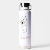 Monogram Gewoon ademen Paardebloem Yoga Zelfzorg Waterfles (Achterkant)