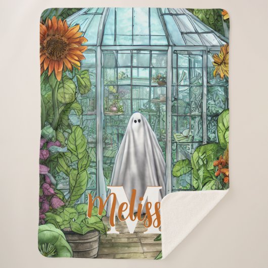 Monogram Ghost in Greenhouse Sherpa Deken (Voorkant)