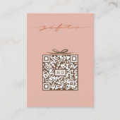 Monogram Gift & Bow QR-code | Trouwcadeau Registra Informatiekaartje (Voorkant)