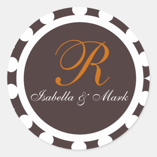 Monogram Gift Seals Round Sticker (Voorkant)