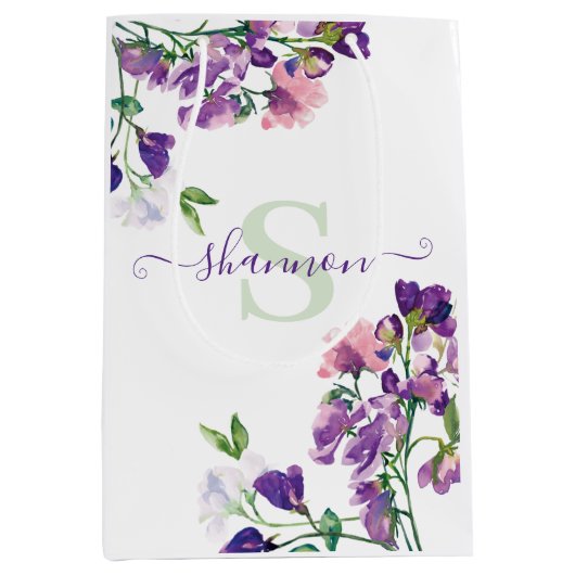 Monogram Giftzak met Zoete Erwtjes Medium Cadeauzakje (Voorkant)