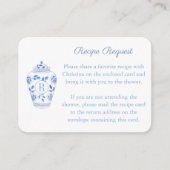 Monogram Ginger Jar Recept Request Vrijgezellenfee Informatiekaartje (Voorkant)