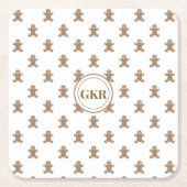 Monogram, Gingerbrood Man Pattern Kartonnen Onderzetters (Voorkant)
