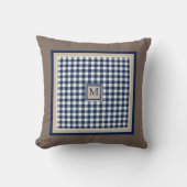 Monogram Gingham tafelkleed Kussen (Voorkant)