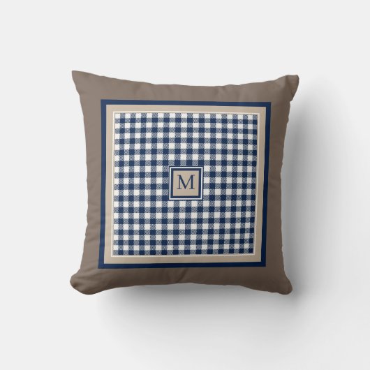 Monogram Gingham tafelkleed Kussen (Voorkant)