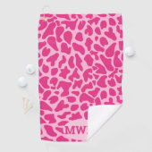 Monogram giraf huidroze patroon golfhanddoek (Insitu)