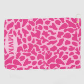 Monogram giraf huidroze patroon golfhanddoek (Horizontaal)