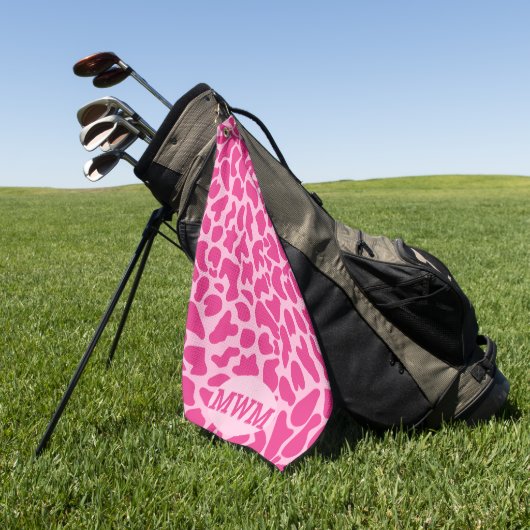 Monogram giraf huidroze patroon golfhanddoek (Groen)