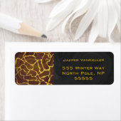 Monogram Giraffe Bruin, Geel afdrukken Etiket (Insitu)