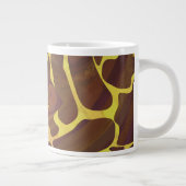 Monogram Giraffe Bruin, Geel afdrukken Grote Koffiekop (Rechts)