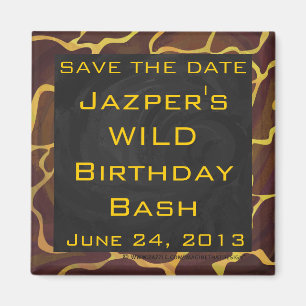 Monogram Giraffe Bruin, Geel afdrukken Magneet