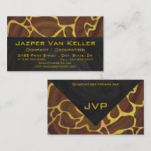 Monogram Giraffe Bruin, Geel afdrukken Visitekaartje (Voorkant / Achterkant)