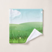 Monogram Giraffe Dierentuin Dier Baby Jongens Hand Bad Handdoek (Wasdoekje)