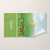 Monogram Giraffe Dierentuin Dier Baby Jongens Hand Bad Handdoek (Handdoek)