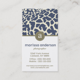 Monogram-Giraffe Patroon Business Visitekaartje