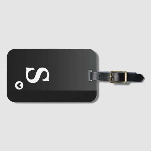 Monogram Girly Black Heart Simple Modern Chic Bagagelabel (Voorkant (horizontaal))