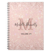 Monogram Girly Chic Pink Notitieboek (Voorkant)
