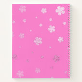 Monogram Girly Faux Folie Floral Chic Modern Naam Notitieboek (Achterkant)