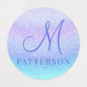 Monogram Girly Glitter Chic Modern Name Iron on Labels (Design 2)
