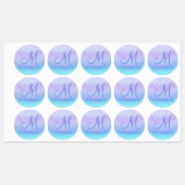 Monogram Girly Glitter Chic Sparkle Modern Name Labels (Vel)