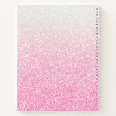 Monogram Girly Glitter Chic Sparkle Modern Name Notitieboek (Achterkant)