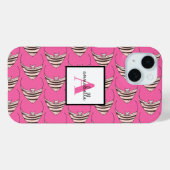 Monogram Girly Pink Fish Pattern Persoonlijk Case-Mate iPhone Case (Achterkant (horizontaal))