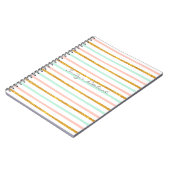 Monogram Girly Pink Gold Glitter Stripe Patroon Notitieboek (Linkerzijde)