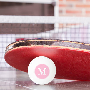 Monogram Girly Pink Player Coach Table Tennis Beer Pingpongbal