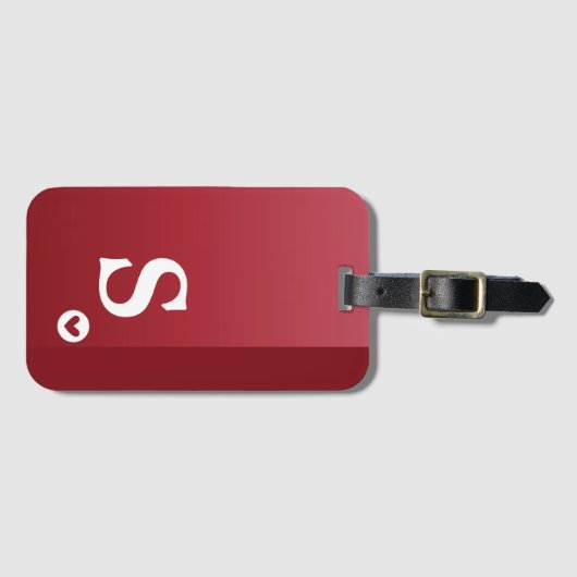 Monogram Girly Red Heart Simple Modern Chic Bagagelabel (Voorkant (horizontaal))