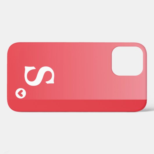 Monogram Girly Red Heart Simple Modern Chic Case-Mate iPhone Case (Achterkant (horizontaal))