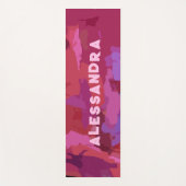Monogram girly rood roze abstract patroon modern yogamat (Voorkant)