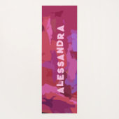 Monogram girly rood roze abstract patroon modern yogamat (Achterkant)