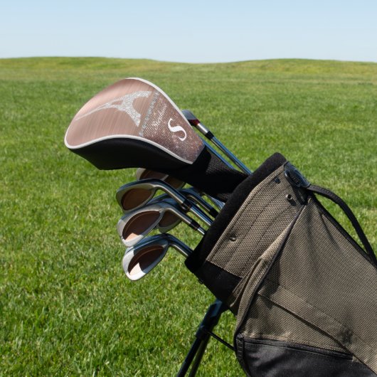 Monogram Girly Roos Gold Diamond Sparkle Paris Golfheadcover (Insitu)