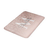 Monogram Girly Roos Gouden Glitter Blush Roze Badmat (Gekanteld)