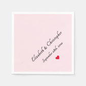 Monogram Girly Roze Kleur Trouwfeest Cocktail Servet (Voorkant)