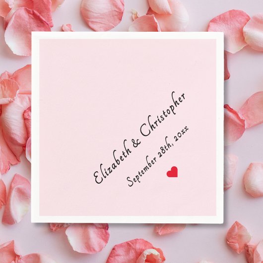 Monogram Girly Roze Kleur Trouwfeest Cocktail Servet