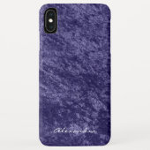 Monogram Girly Violet Paarse Velvet Faux Stof Case-Mate iPhone Case (Achterkant)