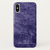 Monogram Girly Violet Paarse Velvet Faux Stof Case-Mate iPhone Case (Achterkant)