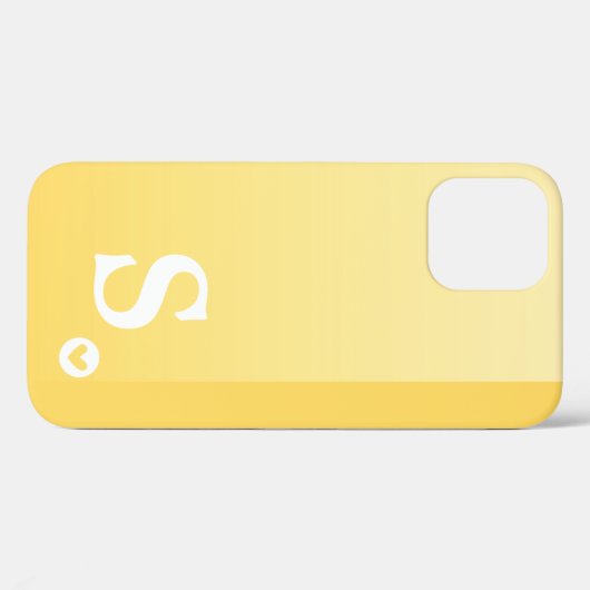 Monogram Girly Yellow Heart Simple Modern Chic Case-Mate iPhone Case (Achterkant (horizontaal))
