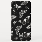 Monogram GL BW Butterflies Case-Mate iPhone Case (Achterkant)