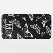 Monogram GL BW Butterflies Case-Mate iPhone Case (Achterkant (horizontaal))