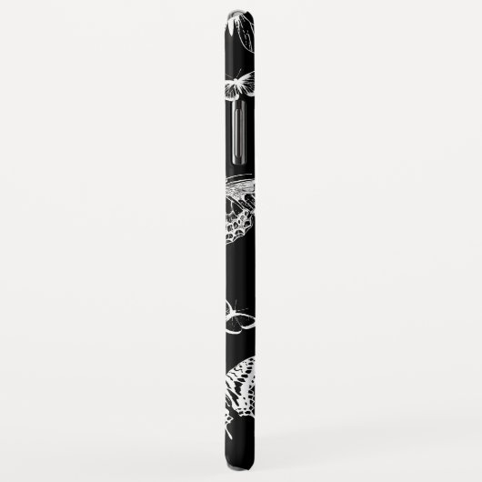 Monogram GL BW Butterflies Case-Mate iPhone Case (Achterkant/rechts)