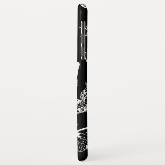 Monogram GL BW Butterflies Case-Mate iPhone Case (Achterkant/links)