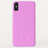 Monogram GL Roze Mini Chevron Case-Mate iPhone Case (Achterkant)