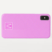 Monogram GL Roze Mini Chevron Case-Mate iPhone Case (Achterkant (horizontaal))