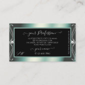 Monogram gladde zwarte en Blauwgroen Sparkle Diamo Visitekaartje (Achterkant)